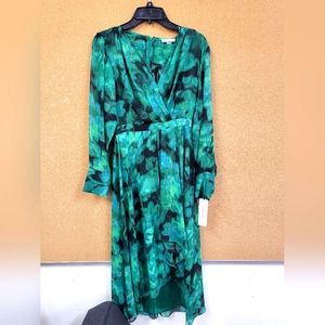 Calvin Klein green floral midi dress